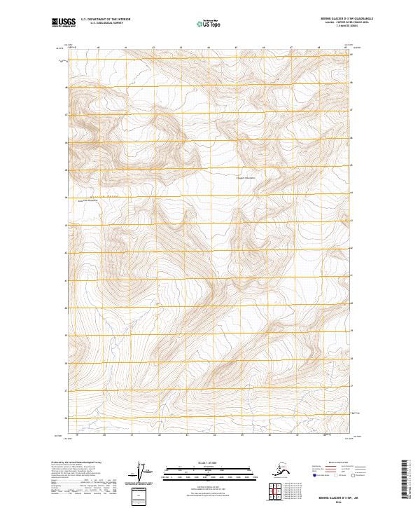 2024 Map of Bering Glacier D-3 SW, 2024 Print