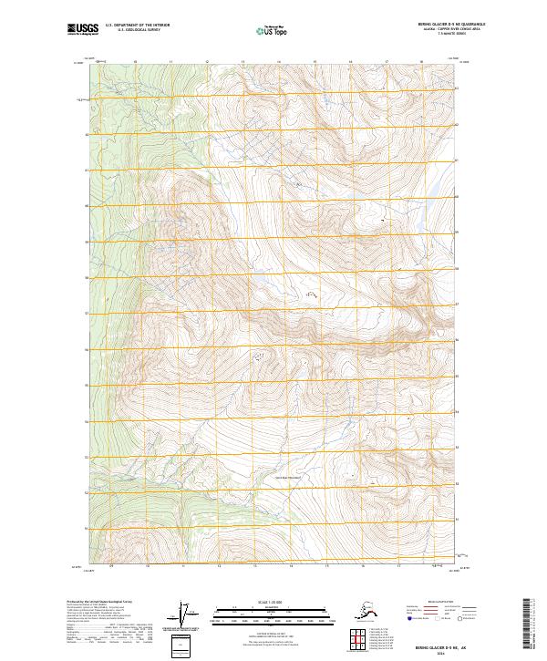 2024 Map of Bering Glacier D-5 NE, 2024 Print