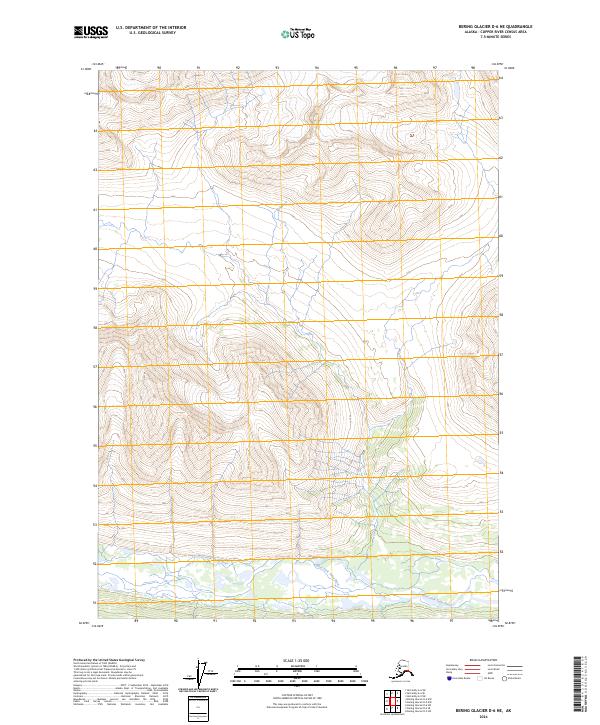 2024 Map of Bering Glacier D-6 NE, 2024 Print