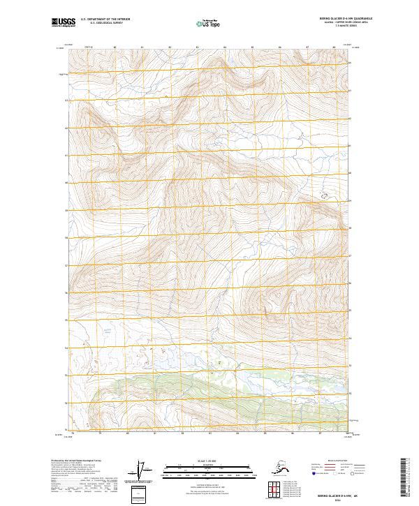 2024 Map of Bering Glacier D-6 NW, 2024 Print