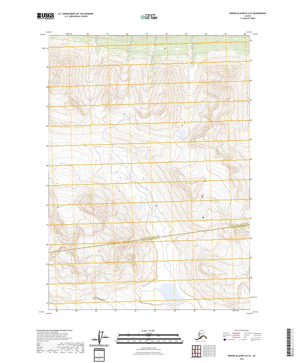 2024 Map of Bering Glacier D-6 SE, 2024 Print