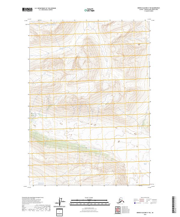 2024 Map of Bering Glacier D-7 NE, 2024 Print