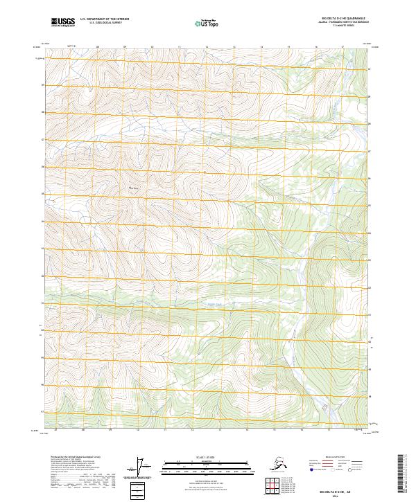 USGS Topographic Map – Big Delta D-2 NE