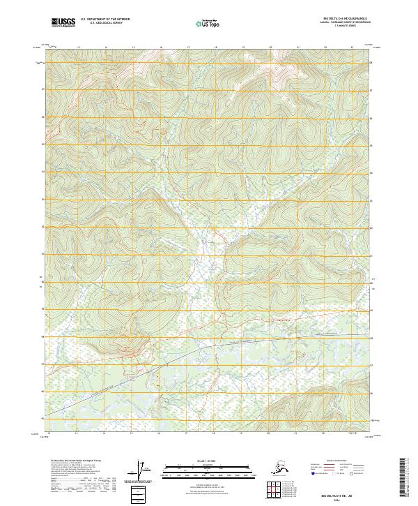 USGS Topographic Map – Big Delta D-6 NE