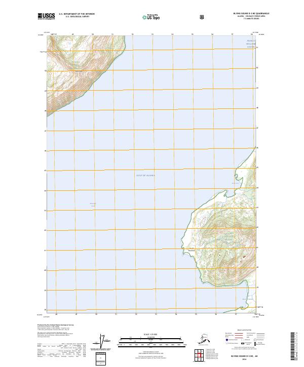 USGS Topographic Map – Blying Sound D-3 NE