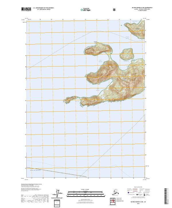 USGS Topographic Map – Blying Sound D-4 NE