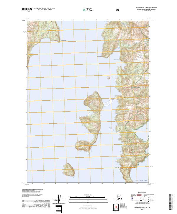 USGS Topographic Map – Blying Sound D-7 NE