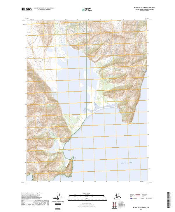 USGS Topographic Map – Blying Sound D-7 NW