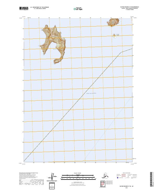 USGS Topographic Map – Blying Sound D-7 SE