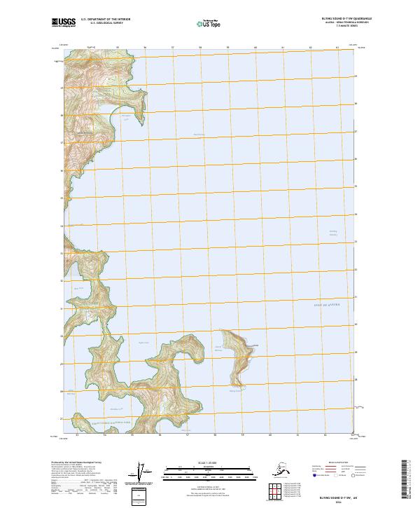 USGS Topographic Map – Blying Sound D-7 SW