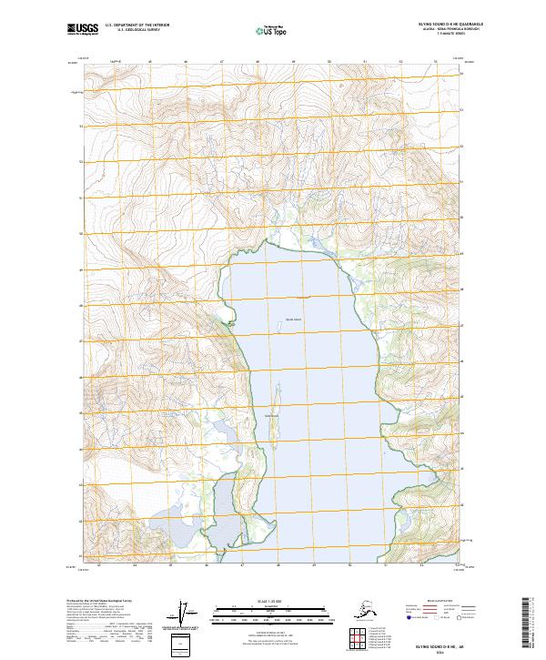 USGS Topographic Map – Blying Sound D-8 NE