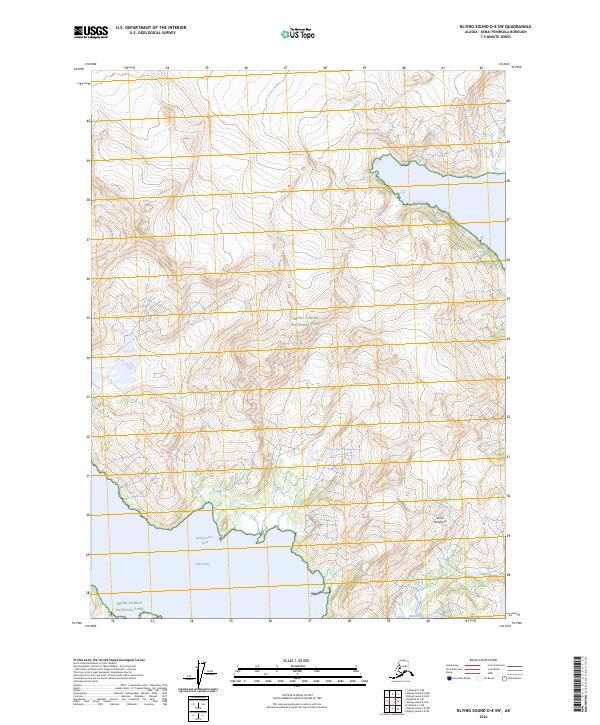 USGS Topographic Map – Blying Sound D-8 SW