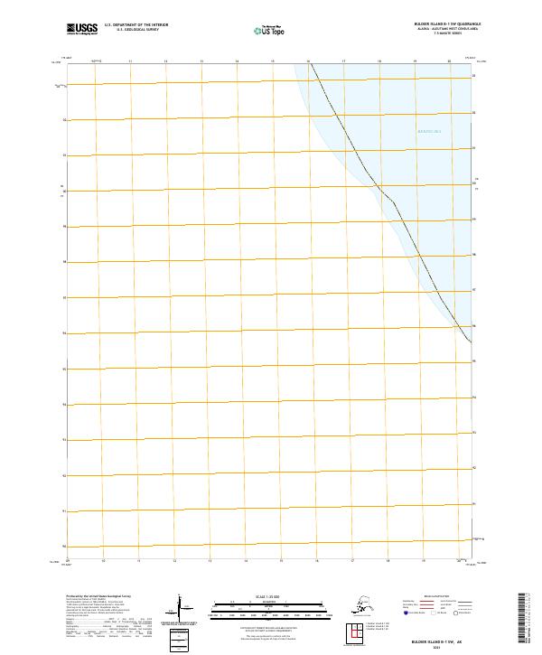 2021 Map of Buldier Island B-1 SW, 2021 Print