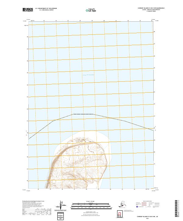 2021 Map of Chirikof Island D-5 OE E NW, 2021 Print