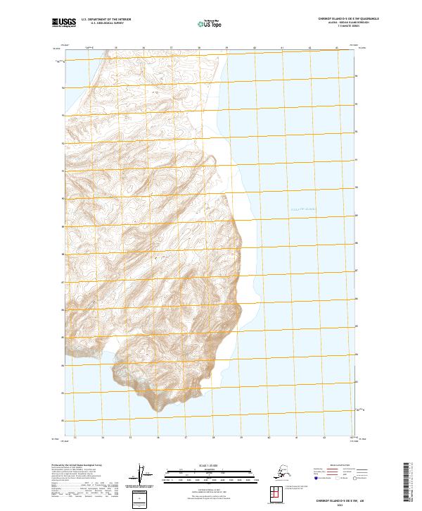 2021 Map of Chirikof Island D-5 OE E SW, 2021 Print
