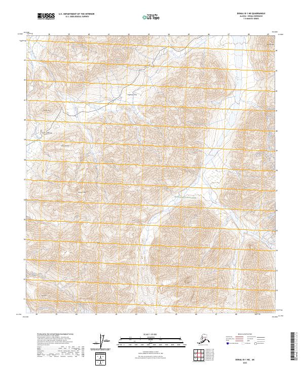 USGS Topographic Map – Denali B-1 NE
