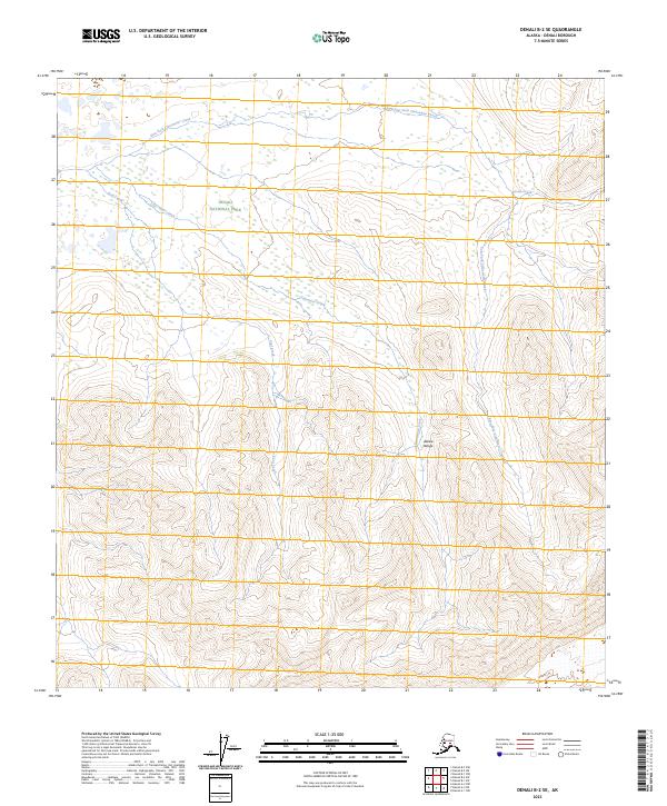 USGS Topographic Map – Denali B-2 SE