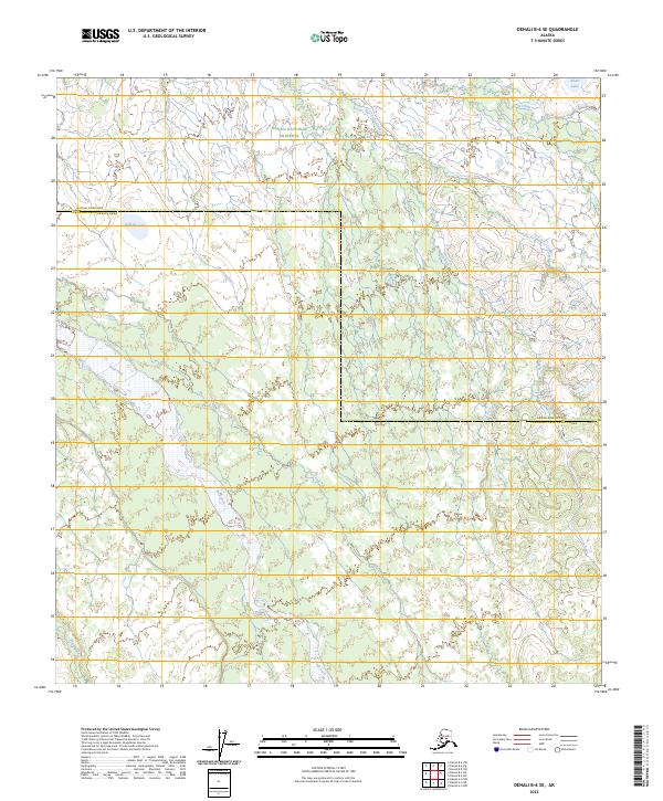 USGS Topographic Map – Denali B-6 SE