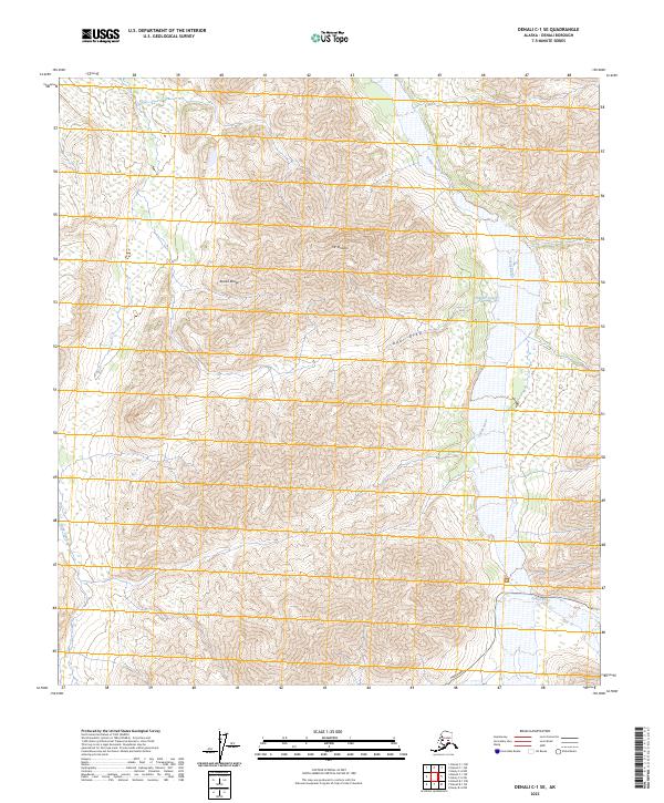 USGS Topographic Map – Denali C-1 SE