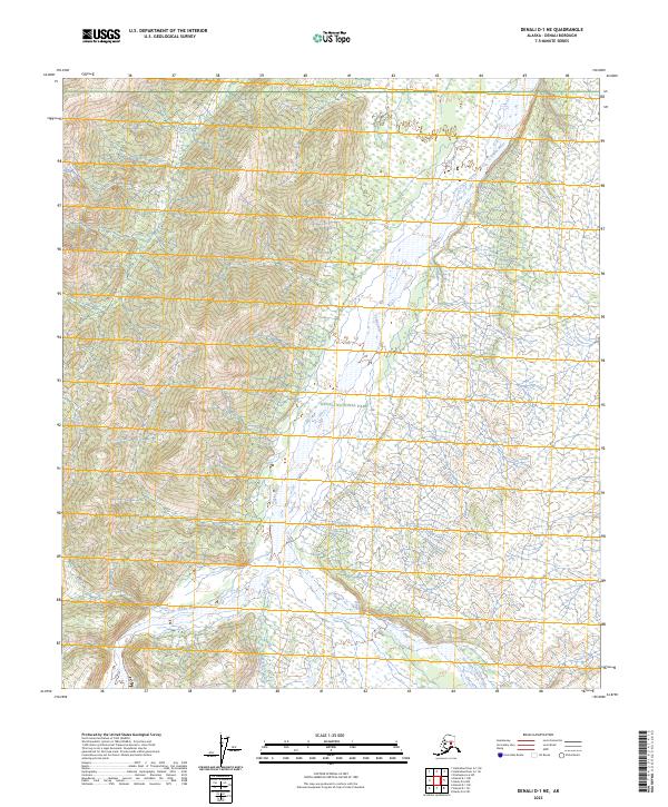 USGS Topographic Map – Denali D-1 NE