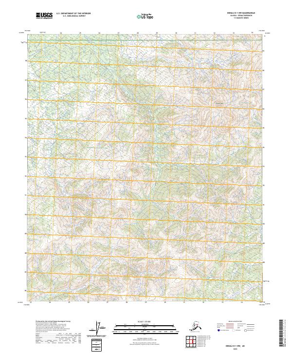 USGS Topographic Map – Denali D-1 NW