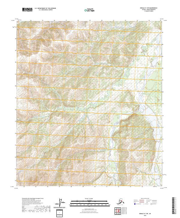 USGS Topographic Map – Denali D-1 SW
