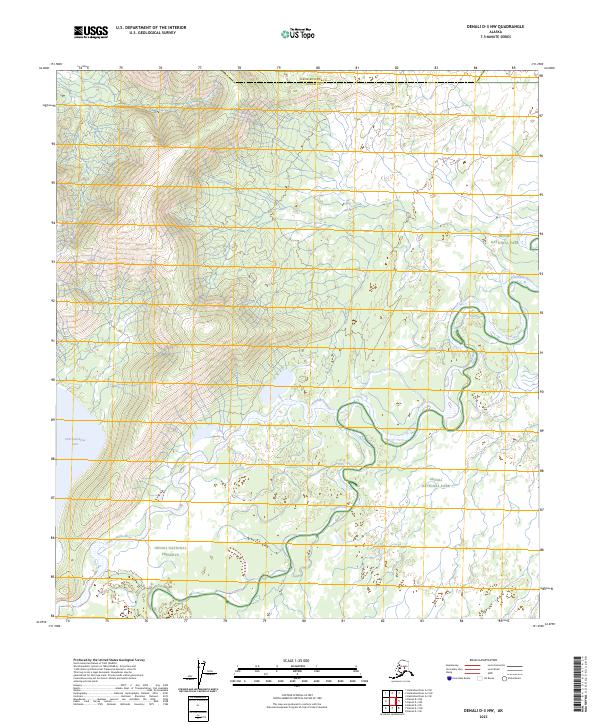 2023 Map of Denali D-3 NW, 2023 Print