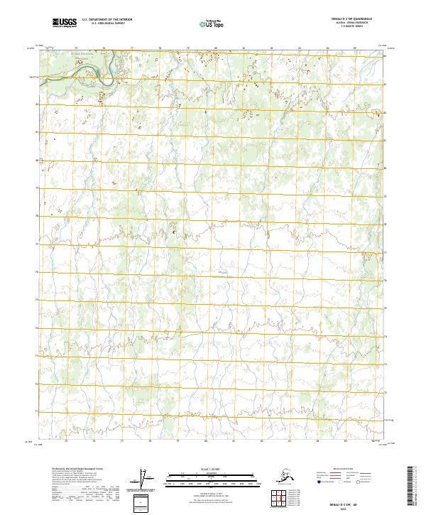 2023 Map of Denali D-3 SW, 2023 Print