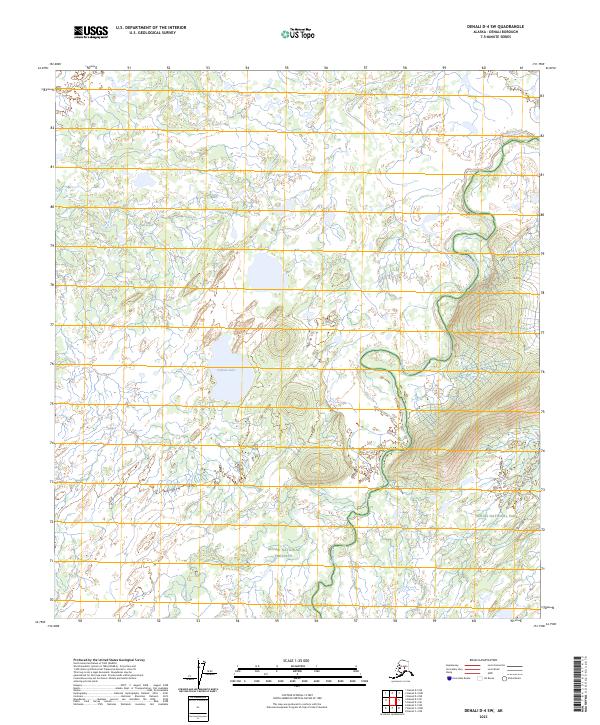 USGS Topographic Map – Denali D-4 SW