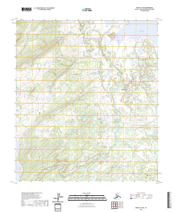 USGS Topographic Map – Denali D-5 SW