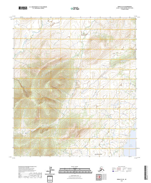 USGS Topographic Map – Denali D-6 SE