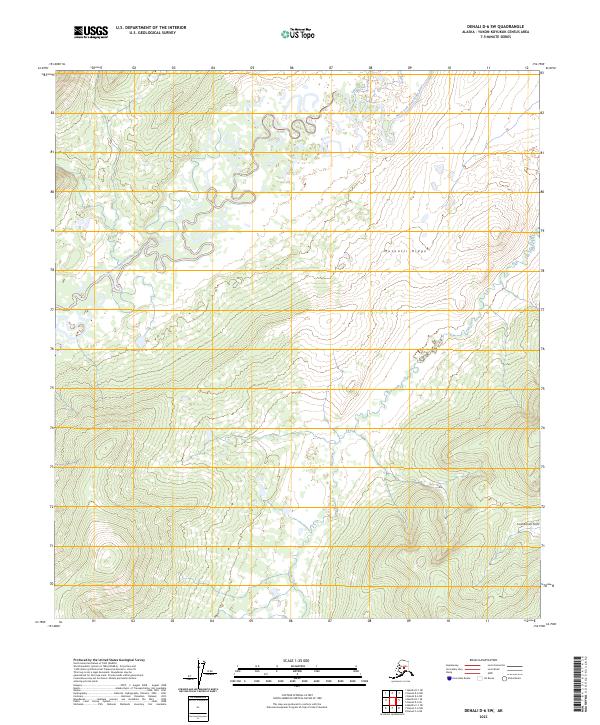 USGS Topographic Map – Denali D-6 SW