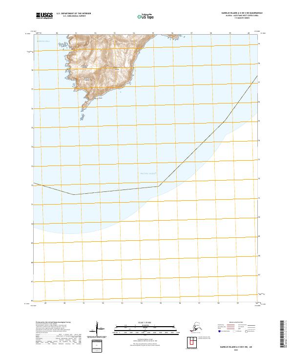 2021 Map of Gareloi Island A-4 OE S NE, 2021 Print