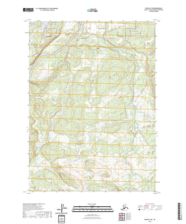 USGS Topographic Map – Kenai B-3 NE