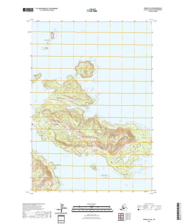 USGS Topographic Map – Kodiak D-2 NE