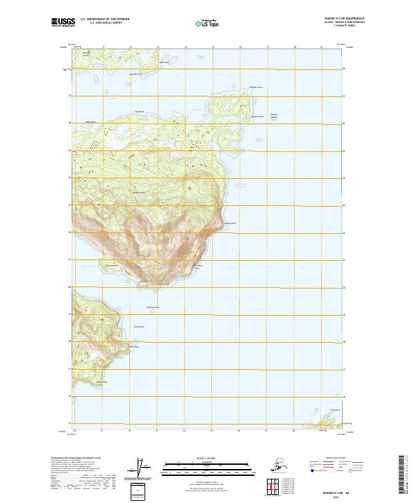 USGS Topographic Map – Kodiak D-3 NE