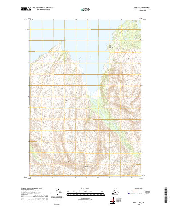 USGS Topographic Map – Kodiak D-3 SE