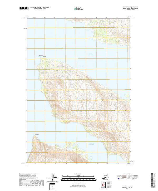 USGS Topographic Map – Kodiak D-5 SE