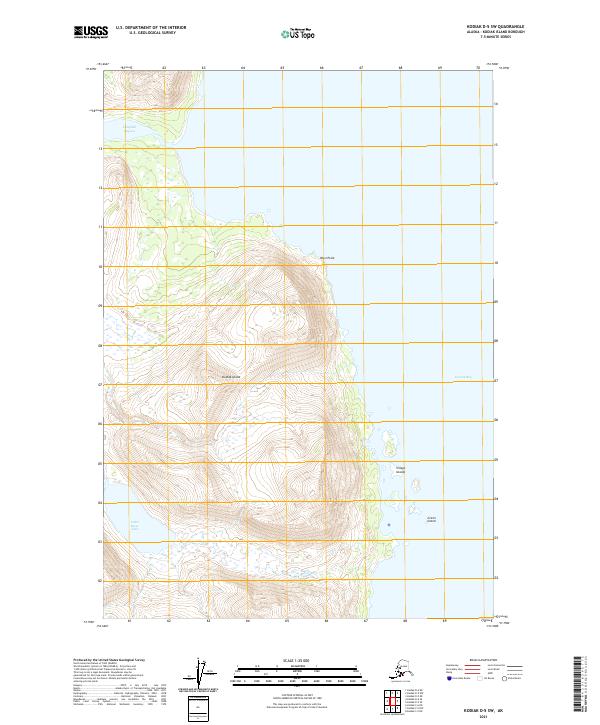 USGS Topographic Map – Kodiak D-5 SW