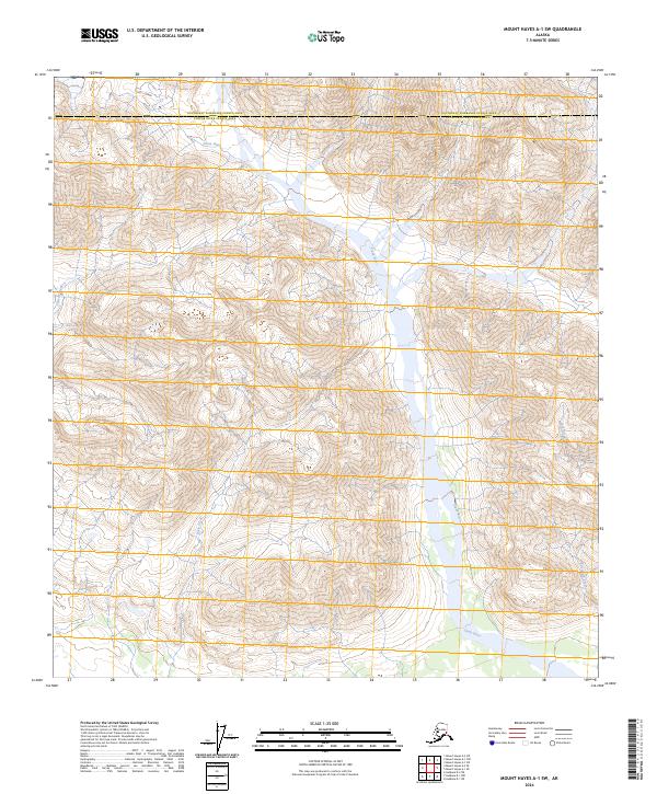 2024 Map of Mount Hayes A-1 SW, 2024 Print