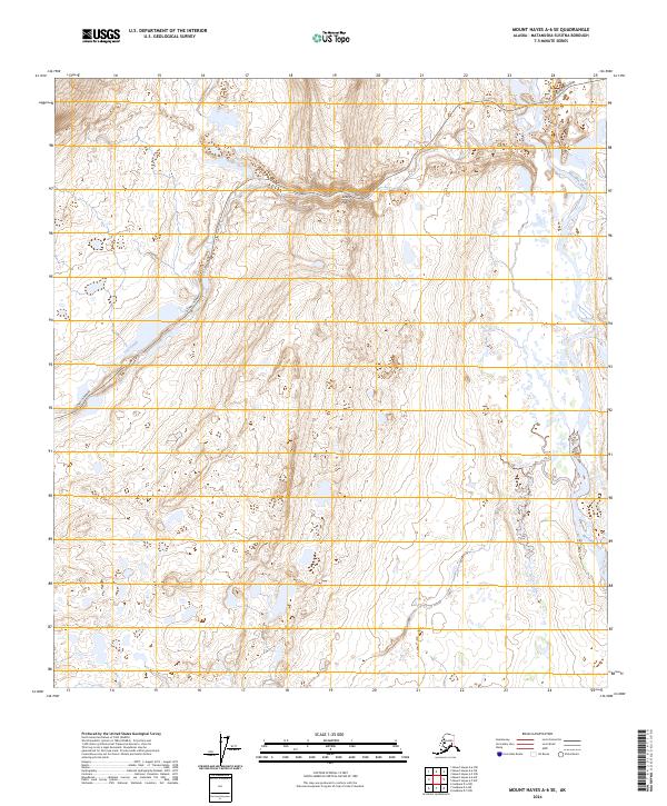 USGS Topographic Map – Mount Hayes A-6 SE
