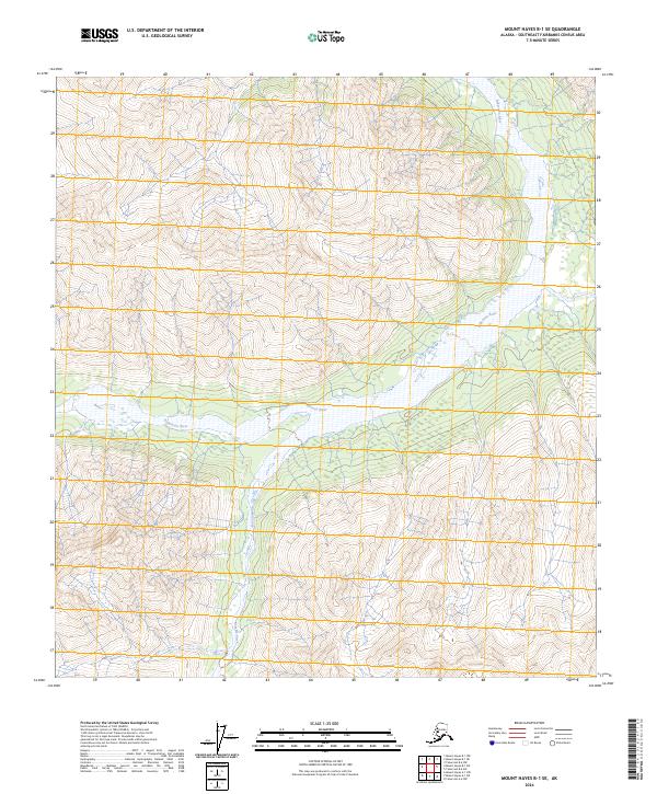 USGS Topographic Map – Mount Hayes B-1 SE