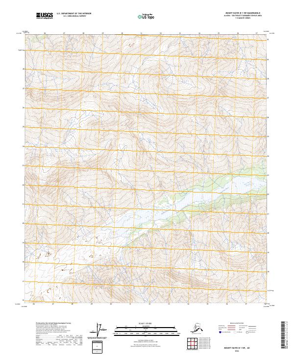 2024 Map of Mount Hayes B-1 SW, 2024 Print