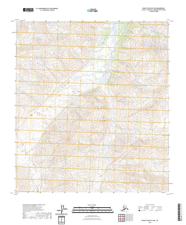 2024 Map of Mount Hayes B-2 NW, 2024 Print
