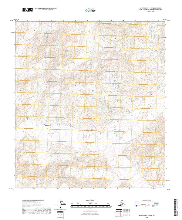 2024 Map of Mount Hayes B-2 SW, 2024 Print
