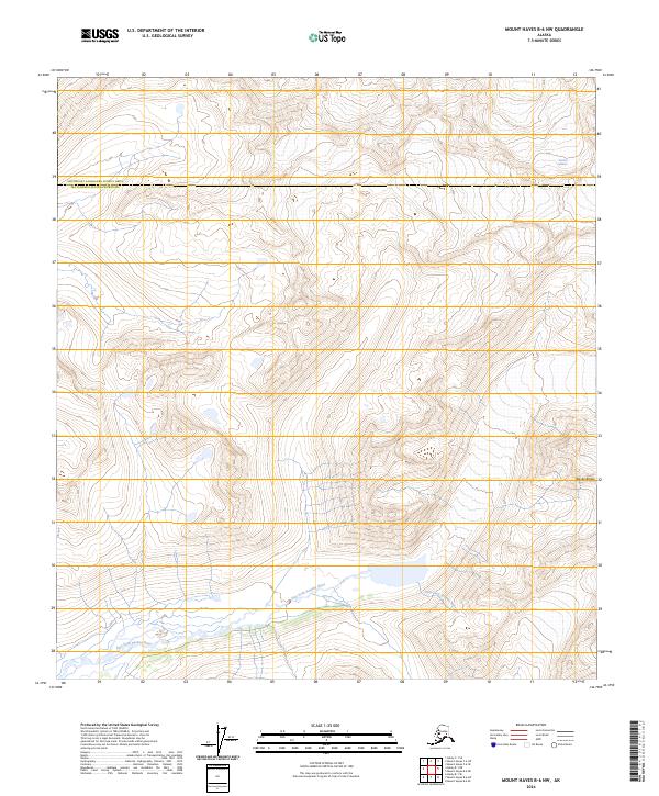 2024 Map of Mount Hayes B-6 NW, 2024 Print