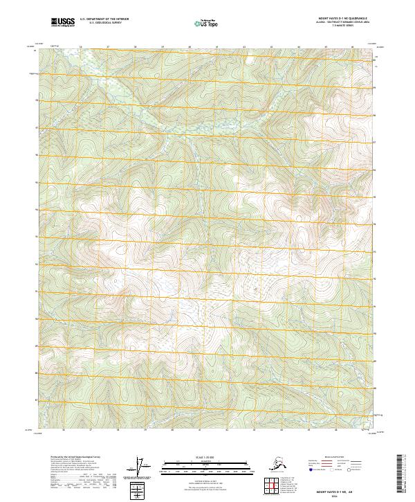 2024 Map of Mount Hayes D-1 NE, 2024 Print