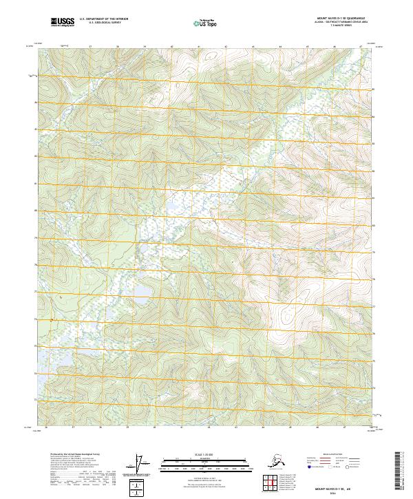 2024 Map of Mount Hayes D-1 SE, 2024 Print
