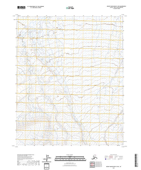 2023 Map of Mount Michelson D-3 NW, 2023 Print