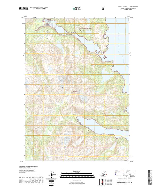 USGS Topographic Map – Port Alexander D-3 SE